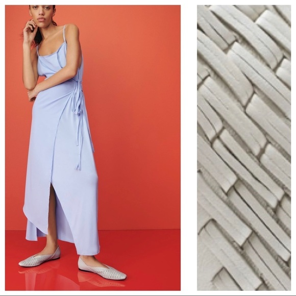 NWT. Zara Ecru Leather Ballet Flats. Size 9. - Picture 10 of 11